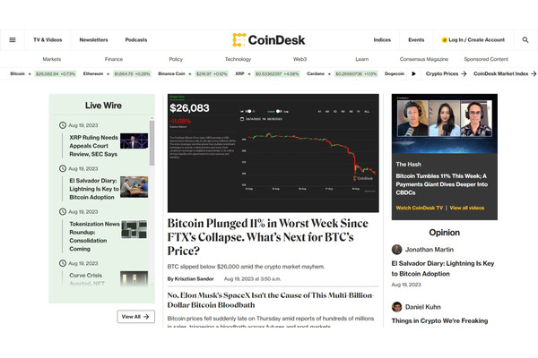 仮想通貨メディアのCoinDesk、編集スタッフの45%をレイオフ・・・売却が近づくとの見方 画像