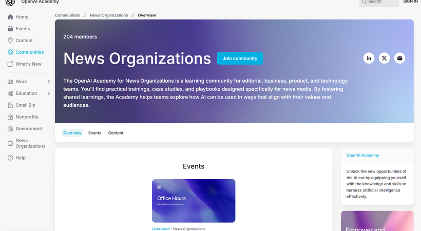 OpenAIがメディア企業向けのAI活用プログラムを公開、現場で活用できる内容を重視
