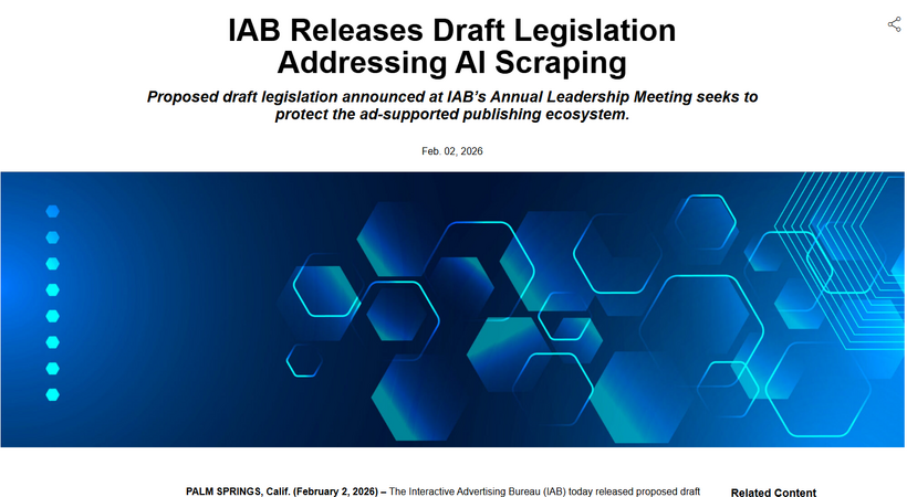 米広告業界団体IAB、AI企業によるコンテンツ無断利用に対抗する連邦法案を提示