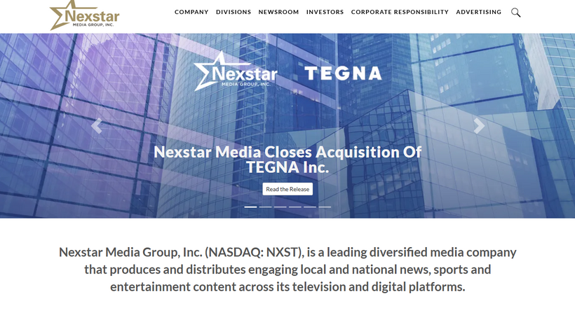 全米で250以上のテレビ局を保有する企業が誕生、NexstarがTegnaを買収