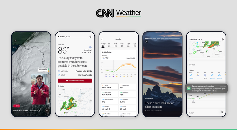 CNN、初の単独ライフスタイル製品として天気アプリ「CNN Weather」を公開――ケーブル離れの中で消費者直結戦略を加速