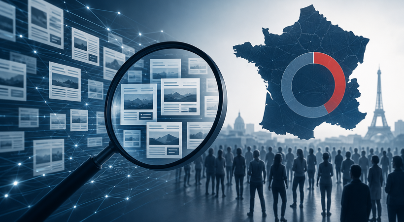 生成AIニュースサイト1万5,000件超をNextが特定、Google Discoverがフランス利用者40%に到達