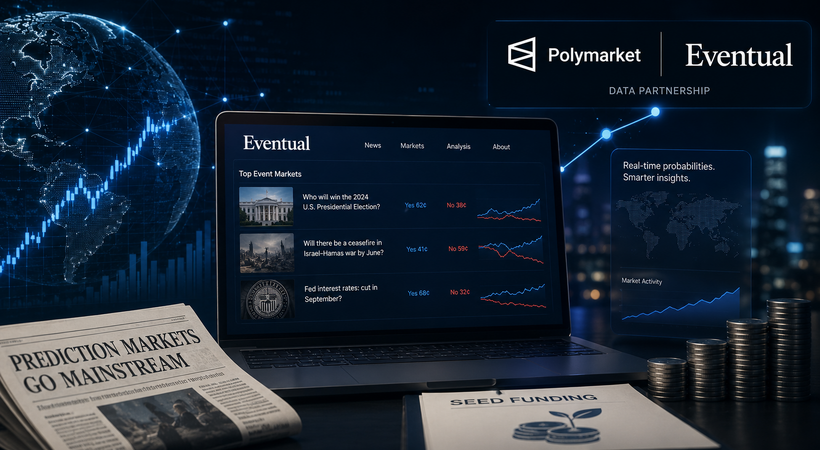 予測市場メディア「Eventual」が誕生、Polymarketとデータ提携しシード資金を調達