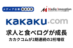 【メディア企業徹底考察 #159】「求人ボックス」急進と「食ベログ」Web予約増でカカクコムが2期連続2桁増収 画像