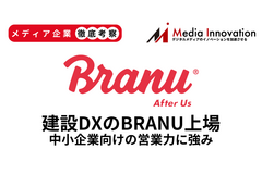 建設DXのBRANU新規上場、中小企業対象の営業力が最大の強み【メディア企業徹底考察 #288】 画像