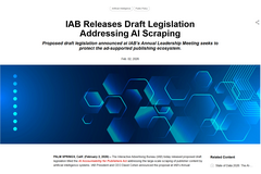 米広告業界団体IAB、AI企業によるコンテンツ無断利用に対抗する連邦法案を提示 画像