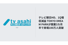 テレビ朝日HD、1Q増収減益 TOKYO DREAM PARKが開業3カ月半で来場100万人突破 画像