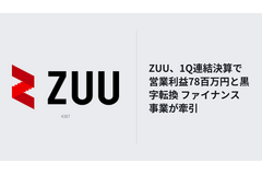 ZUU、1Q連結決算で営業利益78百万円と黒字転換 ファイナンス事業が牽引 画像