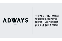 アドウェイズ、中間期営業利益9.5億円で黒字転換 UNICORN需要拡大と金融広告が牽引 画像