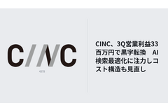 CINC、3Q営業利益33百万円で黒字転換　AI検索最適化に注力しコスト構造も見直し 画像