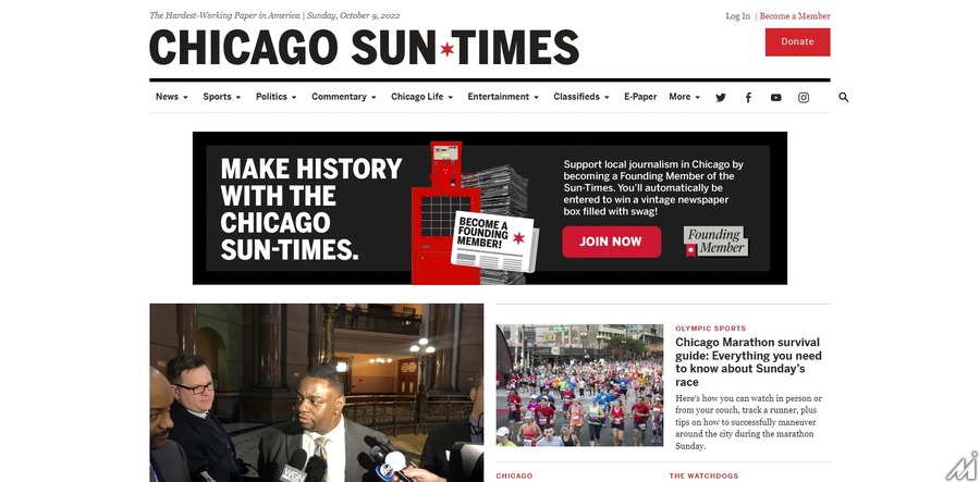 「シカゴ・サンタイムズ」がペイウォールを廃止、非営利団体となり地元ニュースを支える