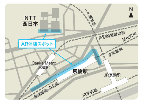 街中にアニメやアート作品をARで表示する実証実験イベント「京橋まちなかARミュージアム」開催