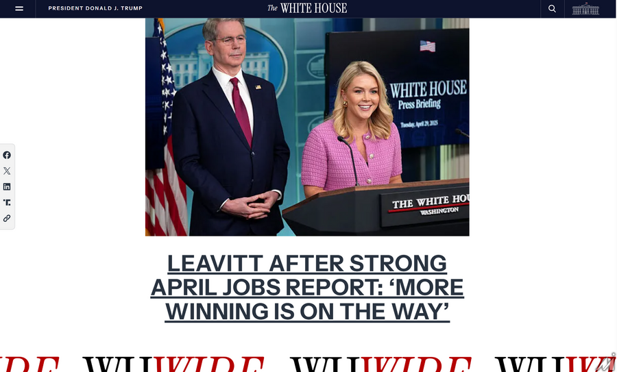 トランプ政権、独自ニュースサイト「White House Wire」開設