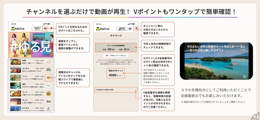 CCCMKら3社、Vポイントが貯まる無料動画配信「V FAST チャンネル」iOS版サービスを開始