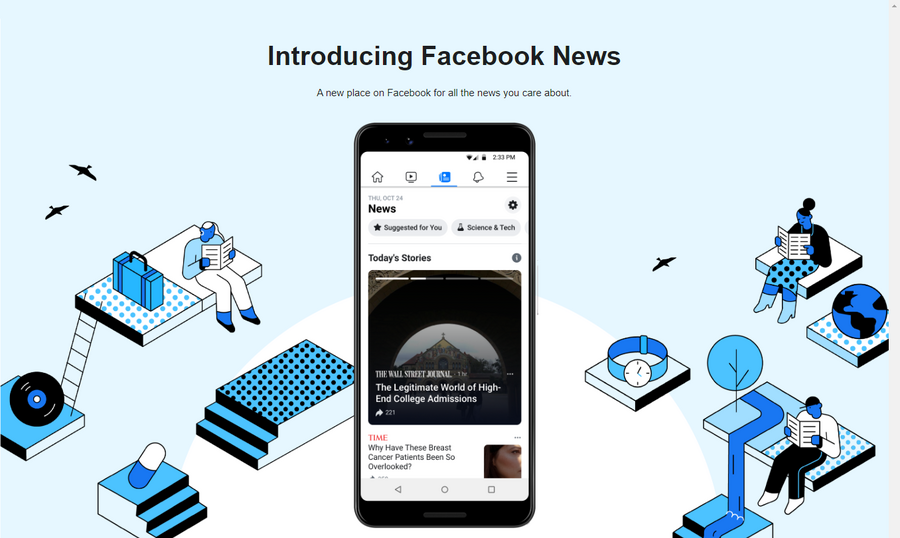 Facebookに「News」タブが追加、まずは米国の一部ユーザーに