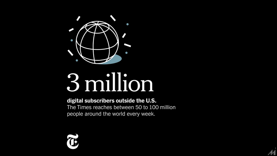 ニューヨーク・タイムズ、海外デジタル有料購読者が300万人を突破