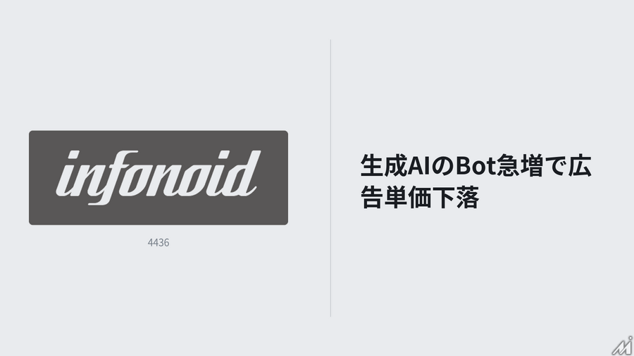 ミンカブ・ジ・インフォノイド、生成AIのBot急増で広告単価下落　1Qは営業減益も回復傾向を確認