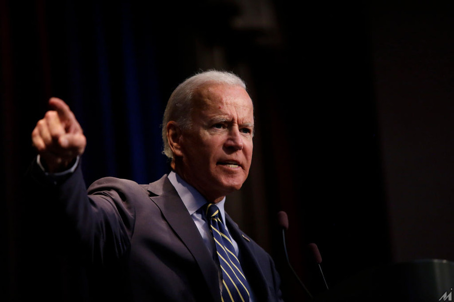 <p>ALTOONA, IA – AUGUST 21:  Democratic presidential candidate, former Vice President Joe Biden speaks at the Iowa Federation Labor Convention on August 21, 2019 in Altoona, Iowa. Candidates had 10 minutes each to address union members during the convention. The 2020 Democratic presidential Iowa caucuses will take place on Monday, February 3, 2020.(Photo by Joshua Lott/Getty Images)</p>