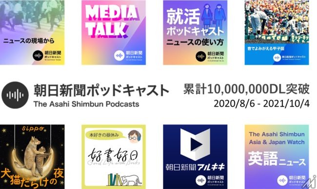 朝日新聞ポッドキャスト　累計1000万ダウンロードを突破・・・サービス開始から1年2か月での達成