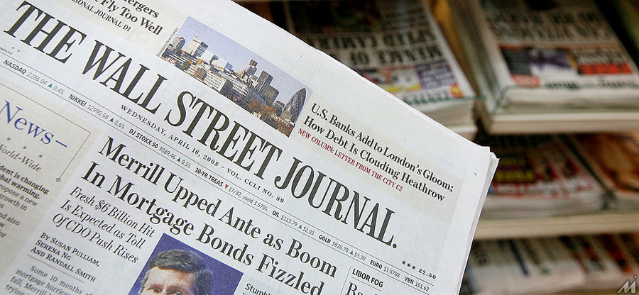 <p>LONDON – APRIL 16:  The U.S. Edition of The Wall Street Journal is displayed in front of British newspapers which it now sells alongside on a news stand in London on April 16, 2008 in London, England. Today is the first day the U.S. Edition of the newspaper goes on sale in U.K.  (Photo by Cate Gillon/Getty Images)</p>