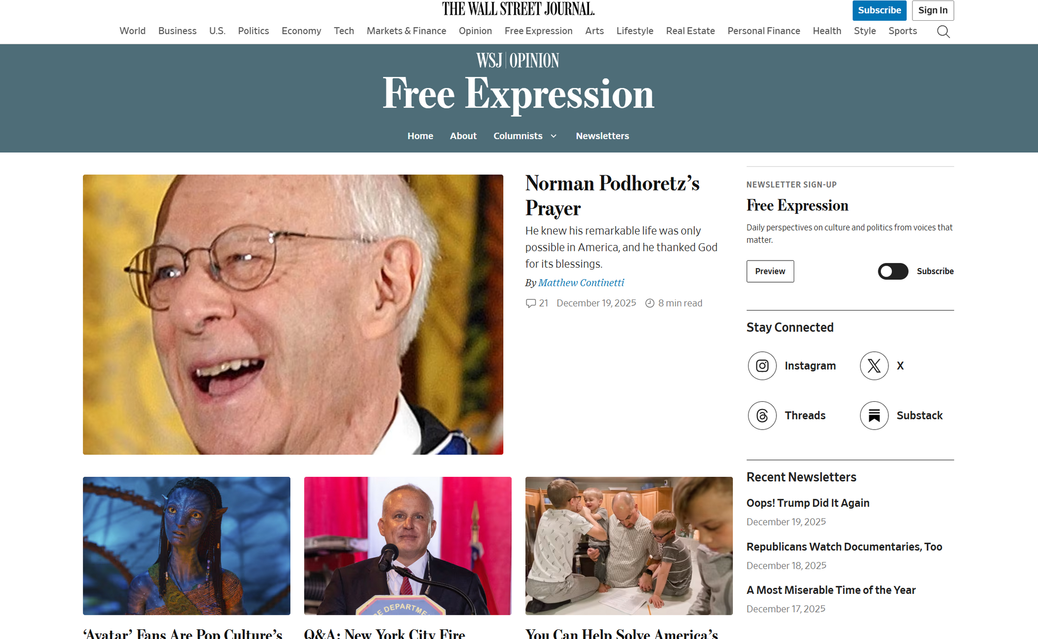 「ウォール・ストリート・ジャーナル」オピニオン欄を強化、サブスタックでも有料配信 画像
