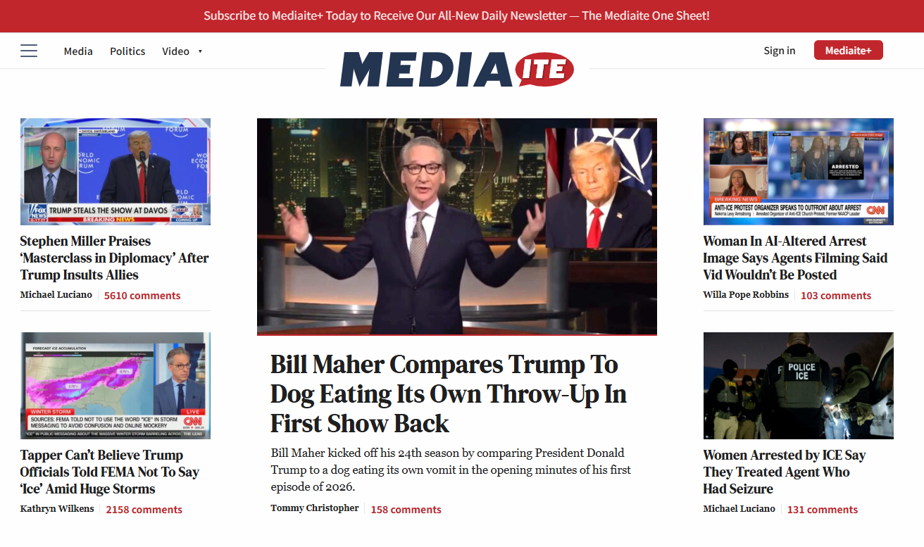 Mediaite、「ニュースレターのニュースレター」を有料サービスとして開始——氾濫するメディア業界情報を5分で整理 画像