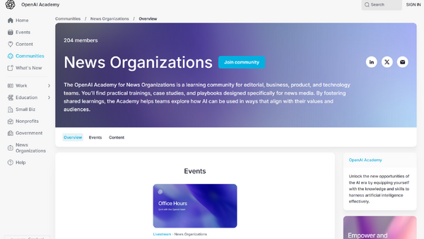 OpenAIがメディア企業向けのAI活用プログラムを公開、現場で活用できる内容を重視 画像