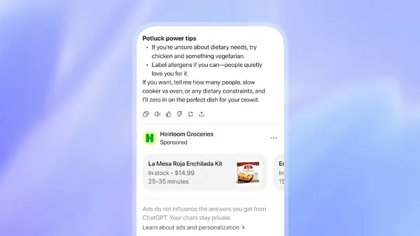OpenAI、ChatGPT広告で商品フィード型キャンペーンを導入　最大200万商品の自動広告生成へ 画像