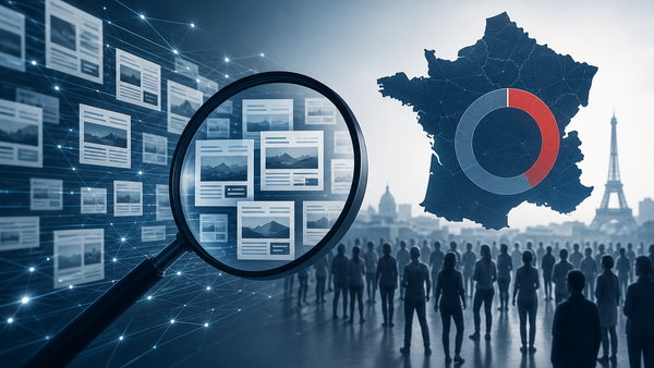 生成AIニュースサイト1万5,000件超をNextが特定、Google Discoverがフランス利用者40%に到達 画像
