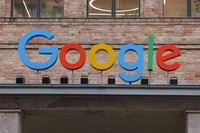<p>BERLIN, GERMANY – AUGUST 31: The Google corporate logo hangs outside the Google Germany offices on August 31, 2021 in Berlin, Germany. Google has announced it will invest EUR one billion in a variety of projects in Germany, with most of the money going to 23 wind and solar energy projects to be operational by 2030. The effort aims to supply electricity from renewable sources for Google’s Germany data centers. (Photo by Sean Gallup/Getty Images)</p>