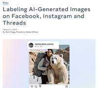 Facebook、InstagramなどのAI画像投稿にラベル付けを計画