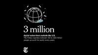 ニューヨーク・タイムズ、海外デジタル有料購読者が300万人を突破