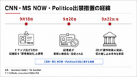 CNN・MS NOW・ポリティコ提訴、テレビ各局はトランプ氏のプール取材停止
