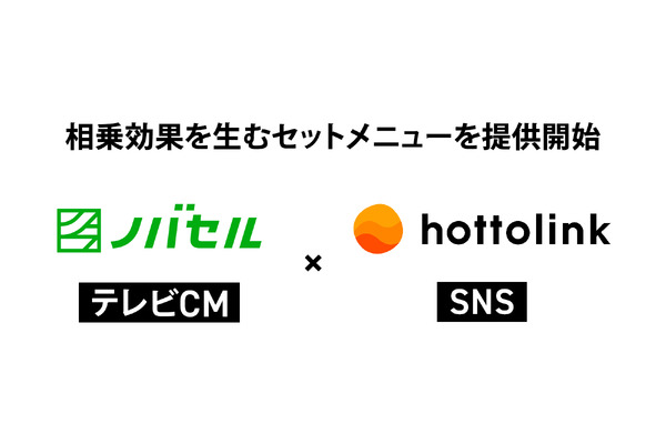 ノバセルとSNSマーケティング支援の「ホットリンク」、テレビCMとSNSマーケティングのセットメニューを提供