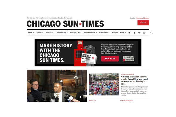 「シカゴ・サンタイムズ」がペイウォールを廃止、非営利団体となり地元ニュースを支える 画像