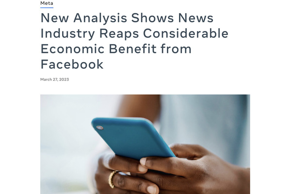 ニュース業界は「Facebookから多大な経済的利益を得ている？？」・・・メタが調査結果を発表 画像