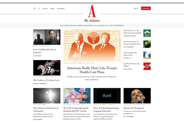 「The Atlantic」がサブスクリプションで100万人を突破、黒字化も達成 画像