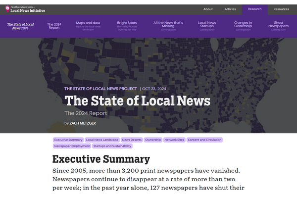 米地方紙の現状、隙間を埋めるデジタルニュースネットワークの台頭 画像