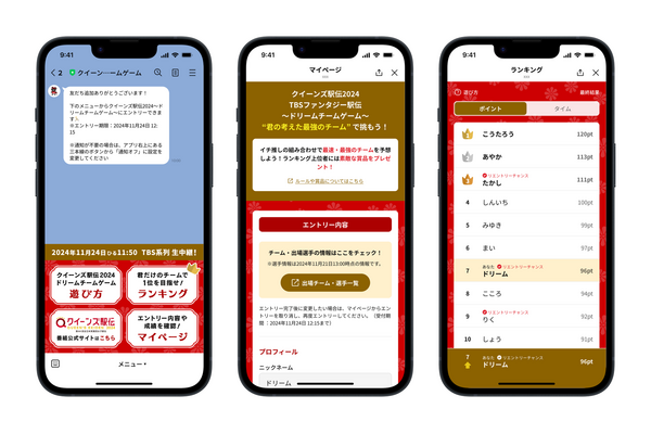 TBSテレビ、「クイーンズ駅伝」でLINEを活用したドリームチームゲーム第3弾を実施・・・ブリューアスや博報堂DYと共同開発