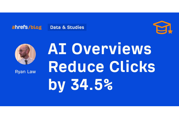 グーグル検索のAIによりクリック率は34%も低下・・・ahrefsの調査結果