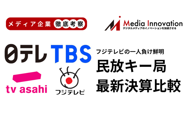 民放キー局決算比較、一人負けのフジはメディア事業1割減収を予想【メディア企業徹底考察 #212】