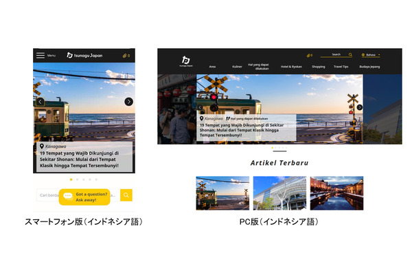 D2C X、訪日外国人観光客向けメディア「tsunagu Japan」にインドネシア語を追加…全7言語に対応 画像
