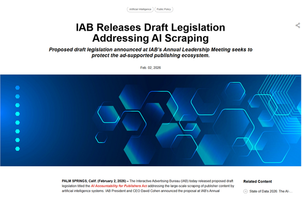 米広告業界団体IAB、AI企業によるコンテンツ無断利用に対抗する連邦法案を提示