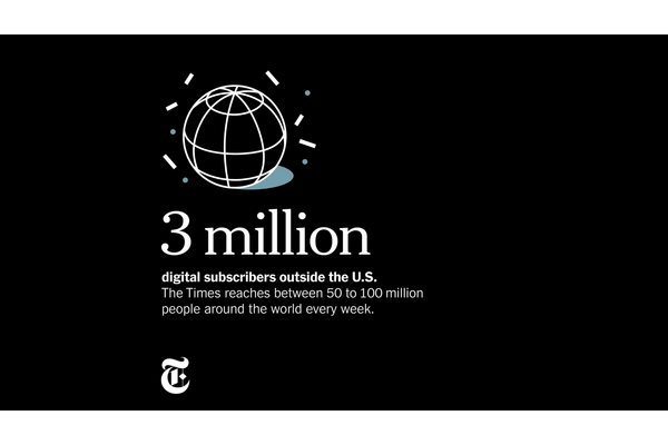 ニューヨーク・タイムズ、海外デジタル有料購読者が300万人を突破