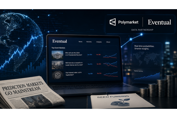 予測市場メディア「Eventual」が誕生、Polymarketとデータ提携しシード資金を調達 画像