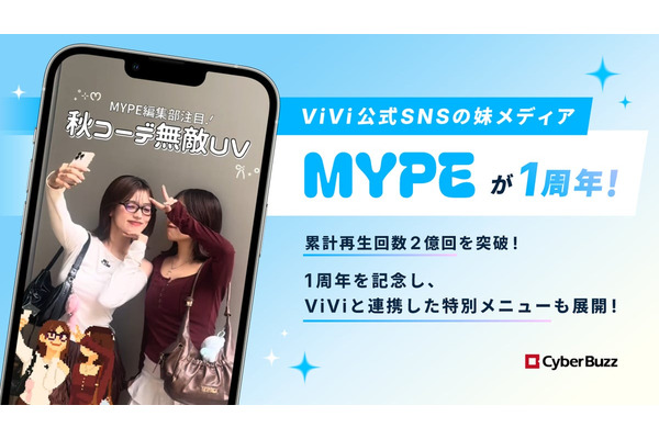 サイバー・バズと講談社ViVi事業部の「MYPE」1周年　累計再生2億回突破