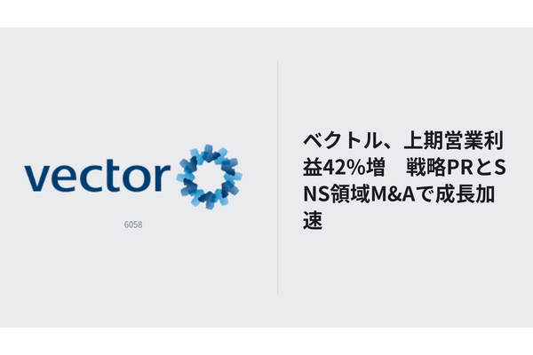 ベクトル、上期営業利益42%増　戦略PRとSNS領域M&Aで成長加速 画像