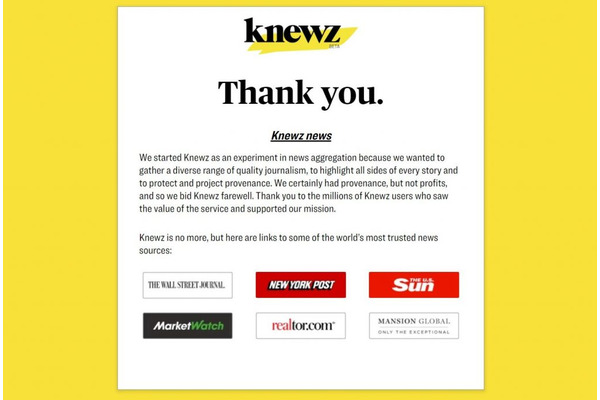 ニューズ・コーポレーション、閉鎖したニュース集約サイト「Knewz」を”悪名高い”メディア編集者へ売却 画像