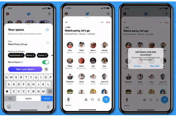 Twitterの音声ライブ「スペース」、iOS・Android問わず全ユーザーが会話を録音可能に 画像