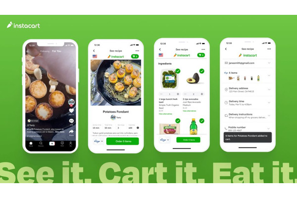 「買えるレシピ」インスタカートがハーストやTikTokと連携 画像